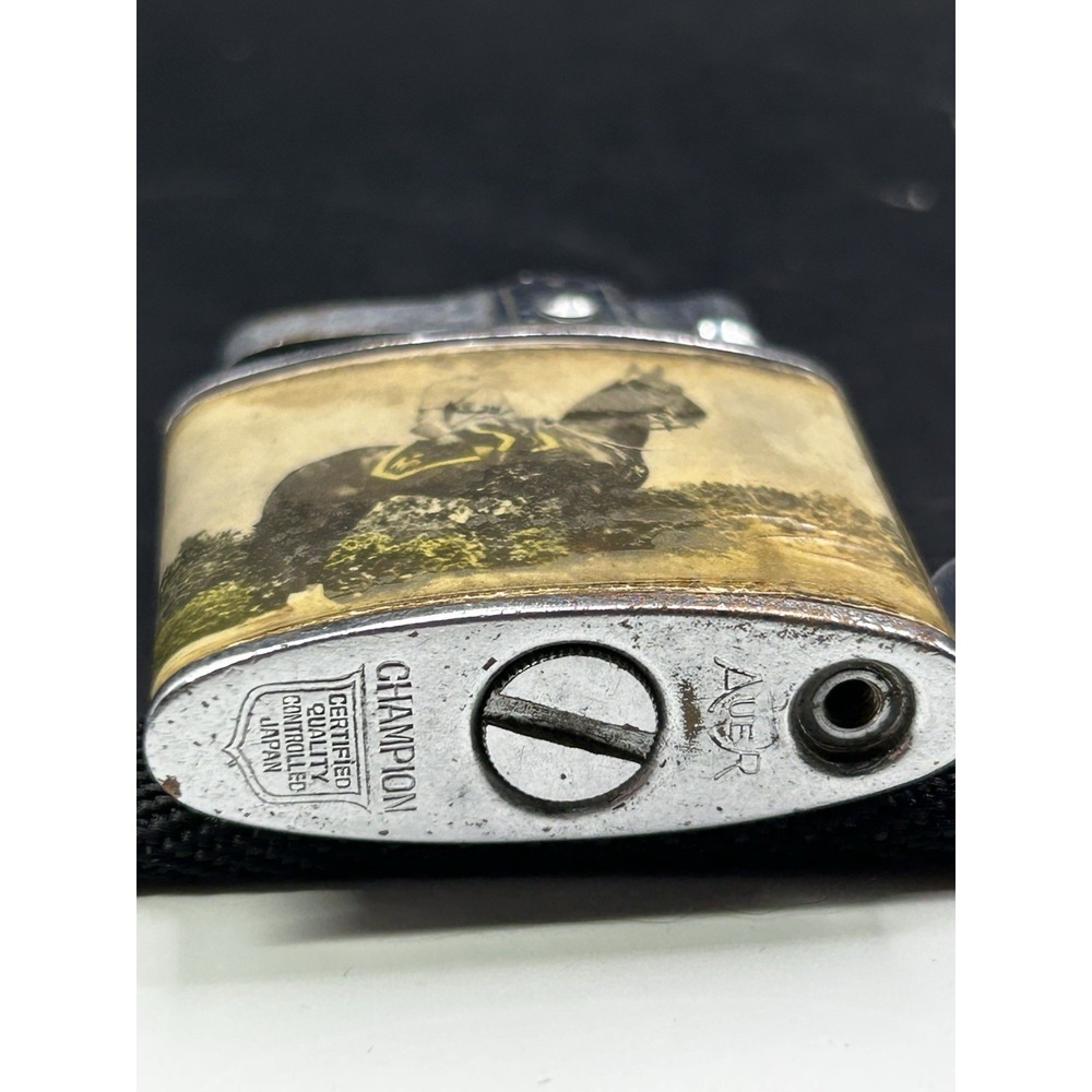 Vintage Champion Japan Lift Arm Lighter Horse Rider Ottawa Parliament Souvenir - Picture 3 of 6